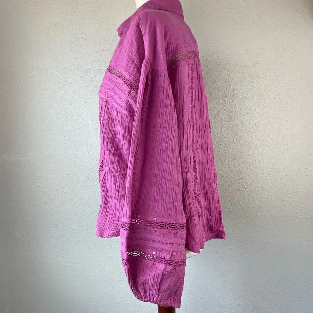 NWT Free People Electra Button Down Shirt Size S